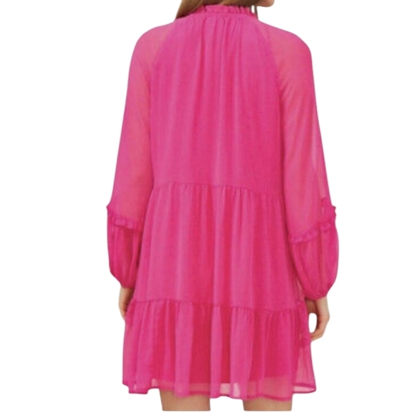 Vince Camuto Women's Pink Long Puffy Sleeve Dress Size Small NWT - Picture 2 of 12